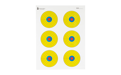 High Visibility Fluorescent 6 Bull's-Eye 17.5"x23" Paper Targets by Action Target - 100 Pack - View 2