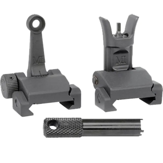 Midwest Industries MICRSSET Combat Rifle Sight Set Black Flip Up Front - View 2
