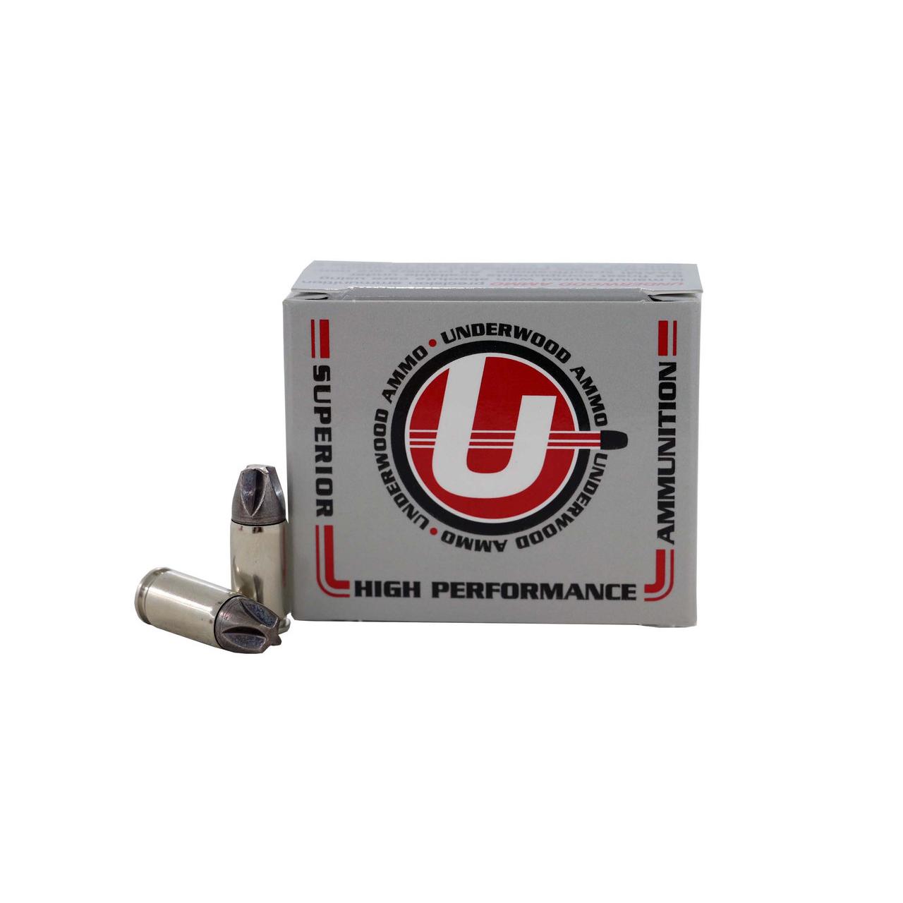 Underwood 874 Platinum 9mm+P 68gr Ammo 20/Box Nickel-Plated Brass - View 2