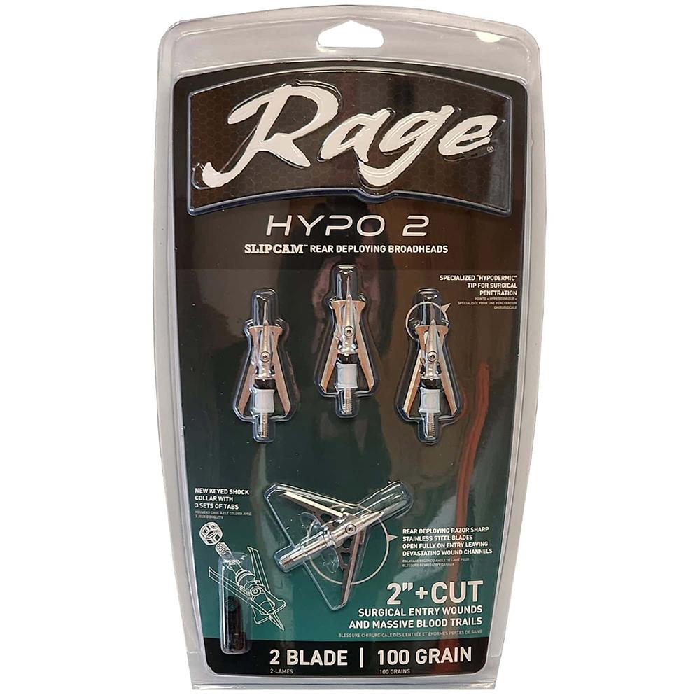 Rage R60001 Hypo 2 Broadheads 100gr 2" Cut 4-Pack - View 2