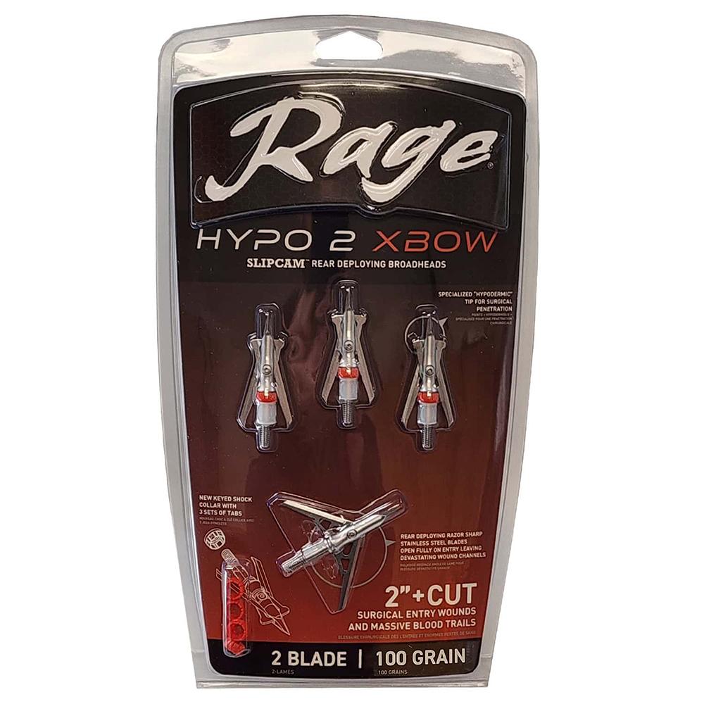 Rage R60002 Hypo 2 Broadheads 125gr 2" Cut 4-Pack - View 2