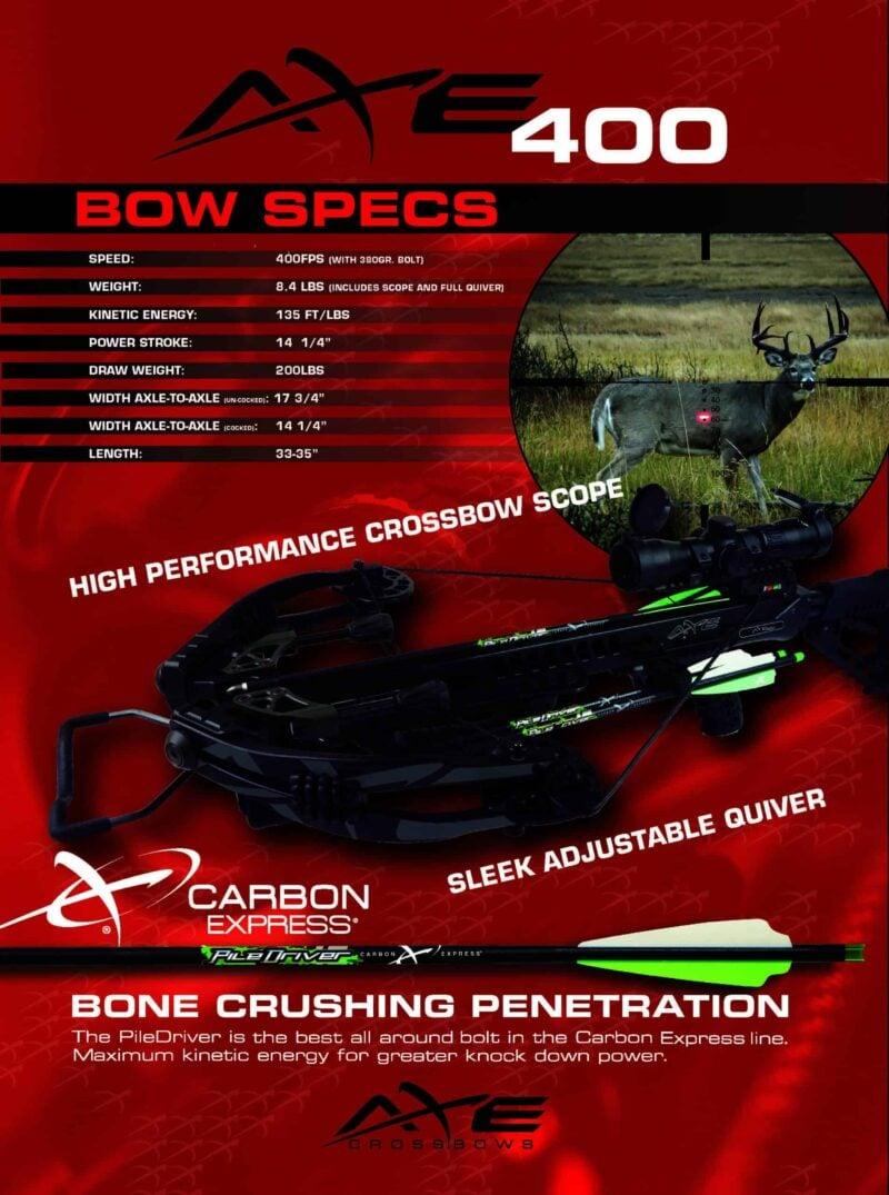 Axe Crossbows AX30001 Axe 400 Crossbow Kit 35" 7.2 lbs 200 lbs - View 2