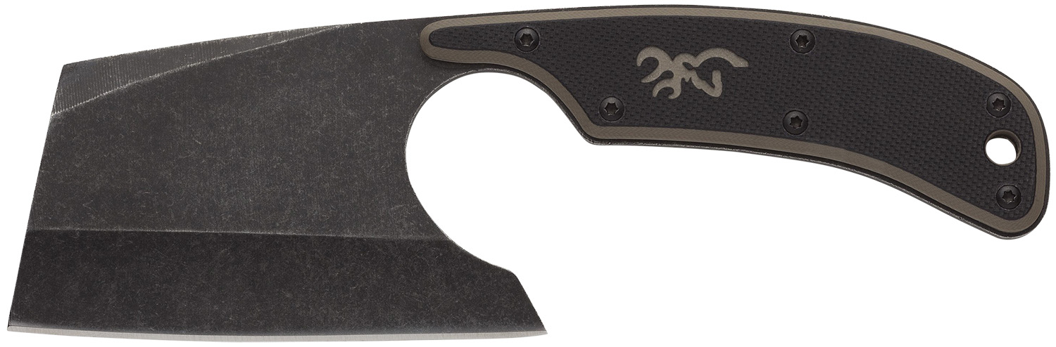Browning Cutoff Camp Cleaver 2.50 in 9Cr14MoV SS Black/Tan G10 Full Tang - View 2