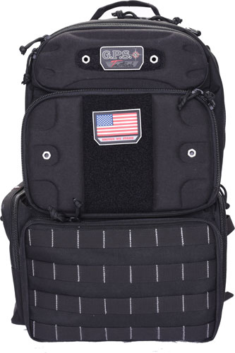 G Outdoors Tall-Holds 4 Handguns Tactical Blk Range Backpack (GPS-T1913BPB) - View 2