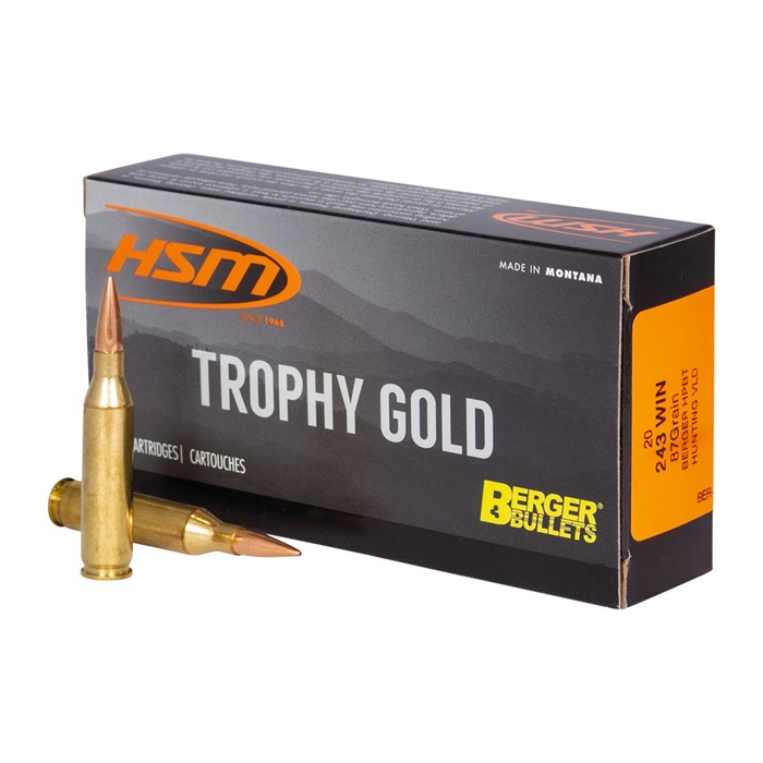 HSM Ammunition Trophy Gold 243 Winchester 95gr BTHP 20rd - View 2