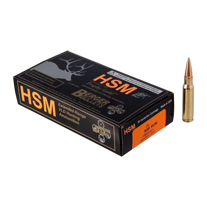 HSM Trophy Gold 308 Win (7.62 NATO) BTHP 168Gr 20rd Rifle Ammo BER308168VLD - View 2
