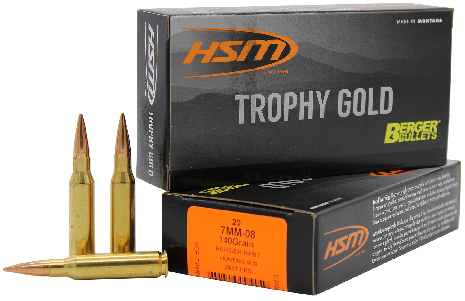 HSM Trophy Gold Rifle Ammunition 7mm-08 Rem. 140 gr. 20 rd. - View 2