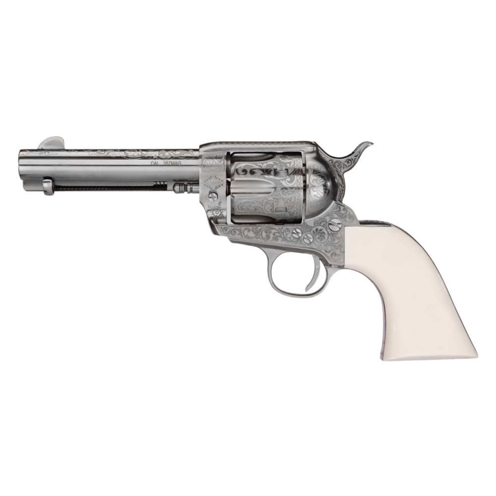 Taylors & Company 1873 Cattleman Outlaw Legacy 45LC 4.75in Nickel Engraved - View 2