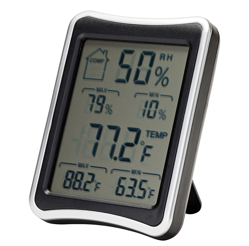 SnapSafe Gray Hygrometer - Temperature & Humidity Display - View 2