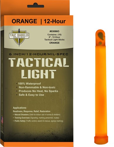 Tac Shield 03086O Tactical Light Stick 12hr 6" Orange 10-Pack - View 2