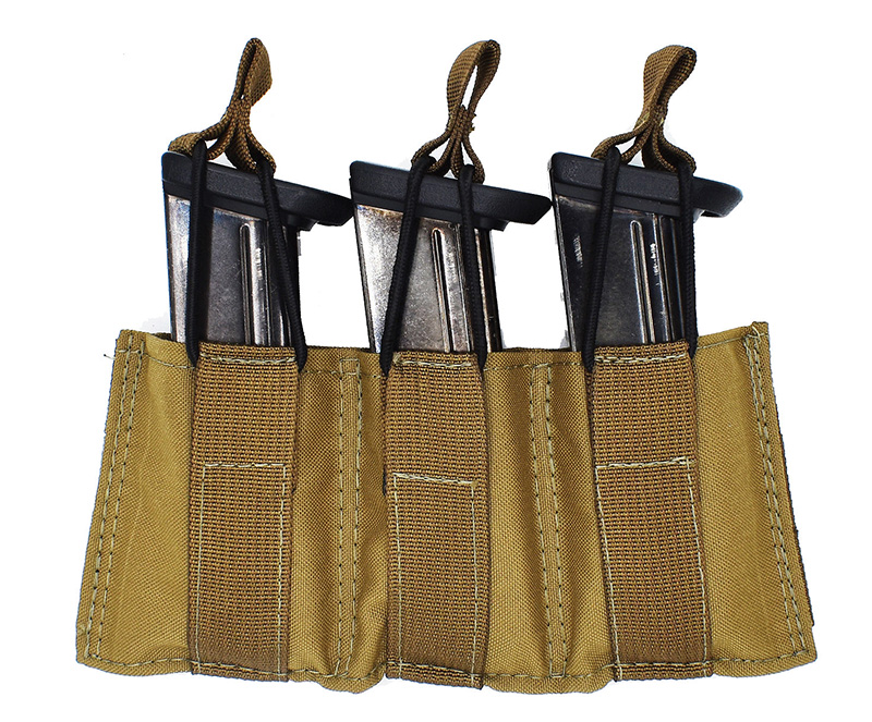 Tacshield T3608CY Triple Speed Load Pistol Molle Pouch Coyote - View 2