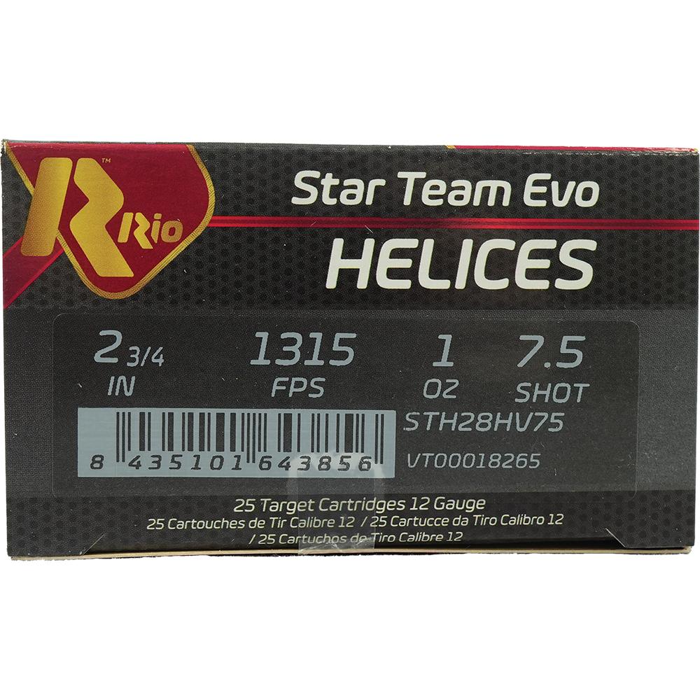 Rio Star Team EVO Helice HV Shotshell 12ga 2-3/4 1oz 1315 fps #7.5 25/ct - View 2