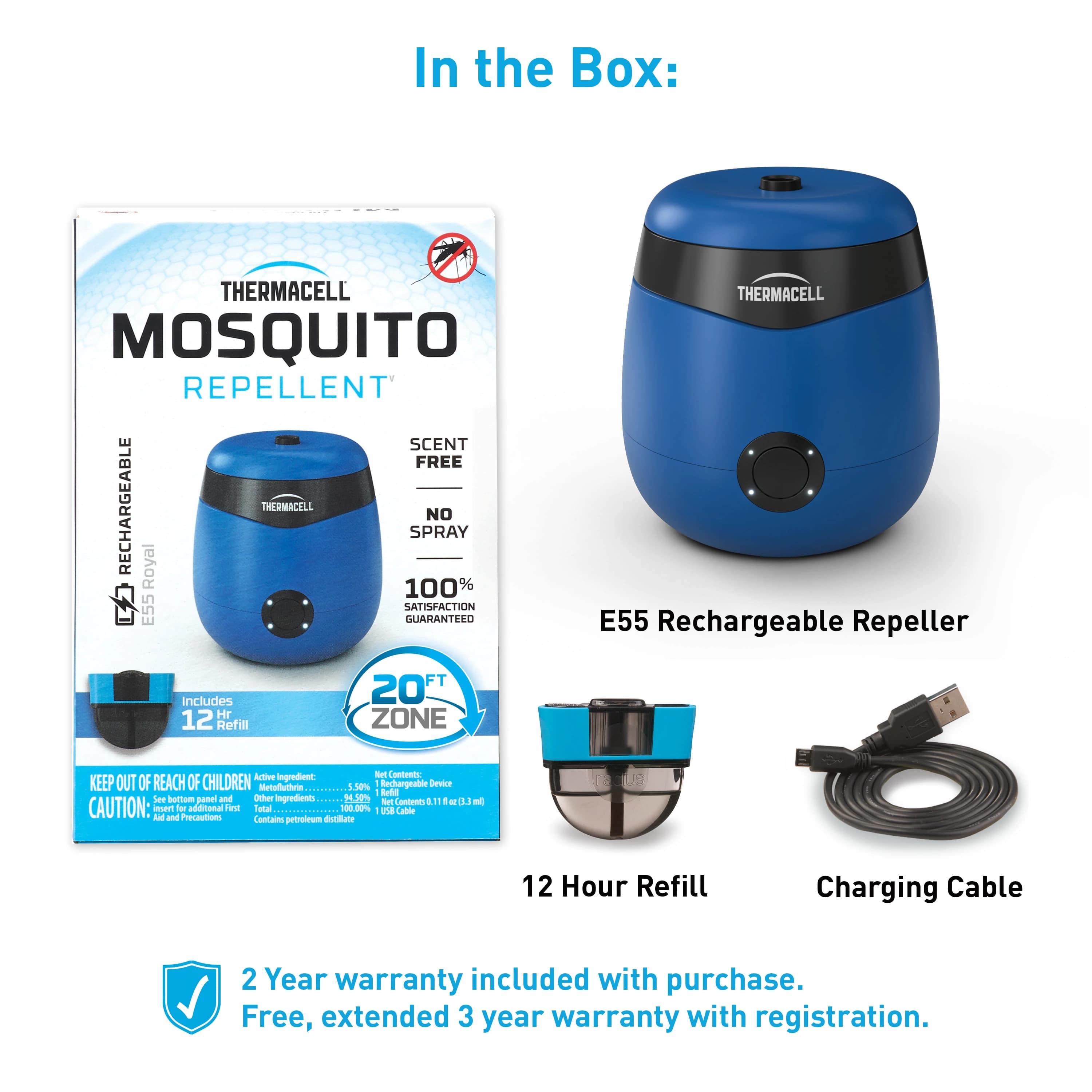 Thermacell E55B Rechargeable Mosquito Repeller, Light Blue, 20ft, 12hr - View 2