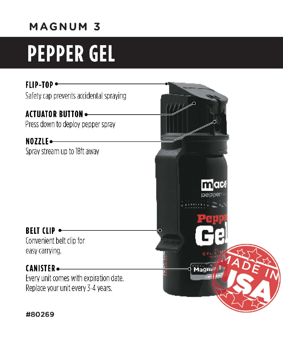 Mace PEPPER GEL SPRAY MAGNUM-3 MODEL 45GRAM - View 2