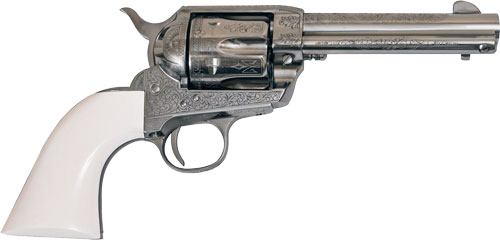 Cimarron PP410LNI Frontier .45LC Revolver 4.75" Engraved Nickel/Ivory - View 2