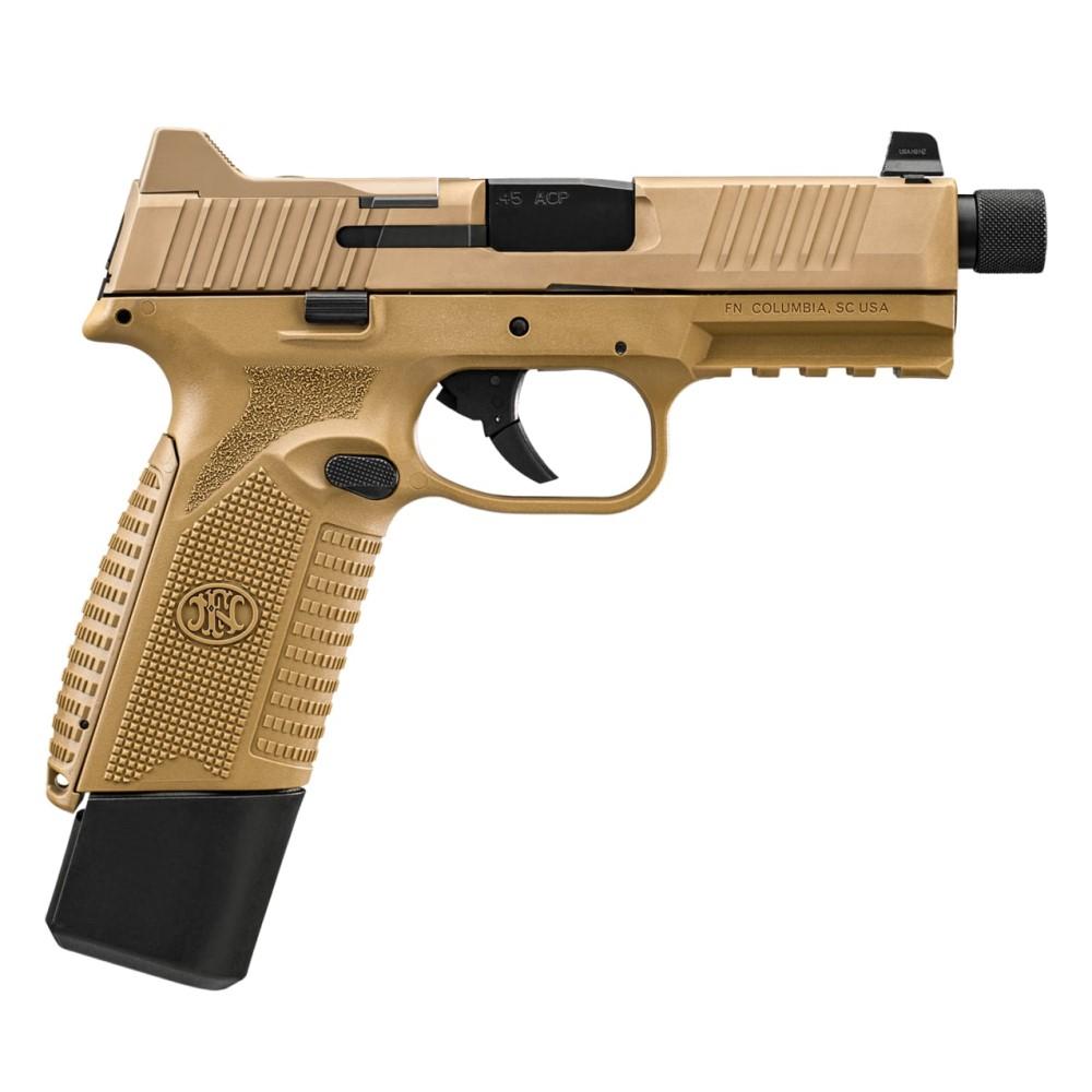 FN 66101386 545 Tactical 45 ACP 10+1 4.71" Black Target Crown/Threaded - View 2