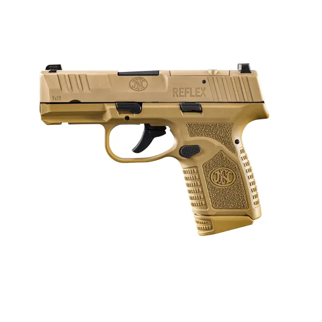 FNH 66-101423 Reflex 9mm Pistol 10+1 Tritium Sights FDE Polymer Rail - View 2