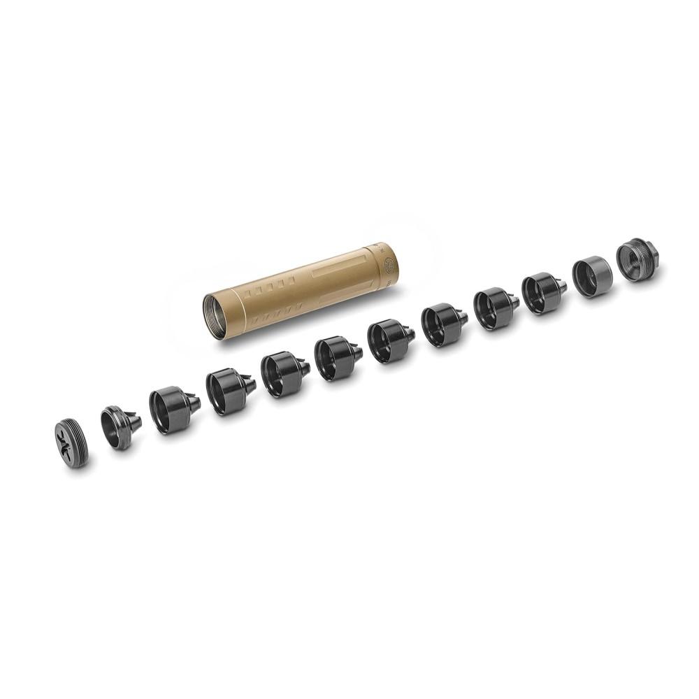 FN 96100837 Catch 22 Ti Rimfire Suppressor 5.25" FDE Titanium 1/2"-28 TPI - View 2