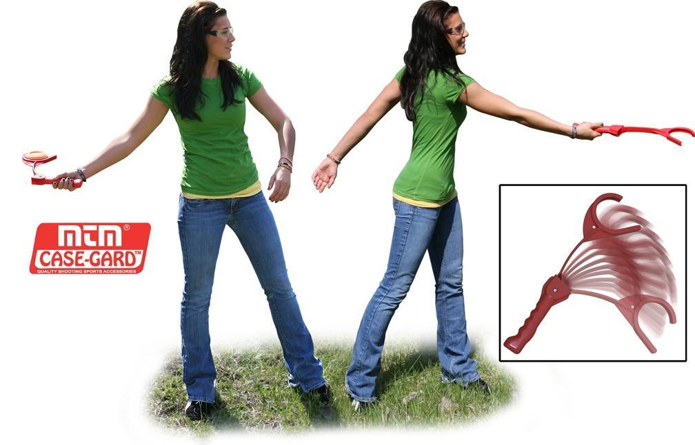 MTM Case-Gard EZ3 Clay Target Thrower Red 19" Handheld Pivotal Arm Swing - View 2