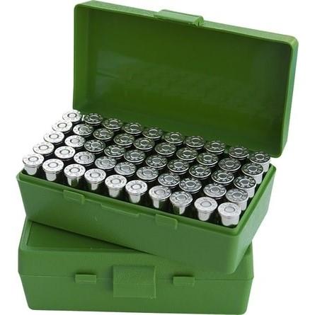 MTM Case-Gard P-50 Handgun Ammo Box .32/.25/.17/.22/.32 LC Green 50 Rounds - View 2