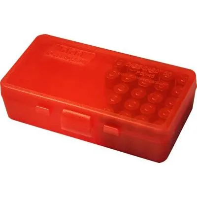 MTM Molded Products P50-9M-29 9mm Flip Top Ammo Box 50 Rounds Clear Red - View 2