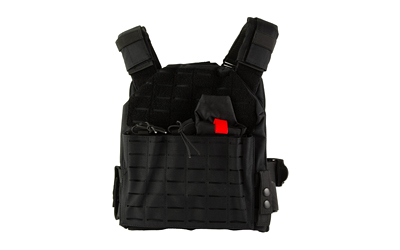 NcStar Laser Cut Plate Carrier Medium-2XL Black - MOLLE Slots & Kangaroo Pouch - View 2
