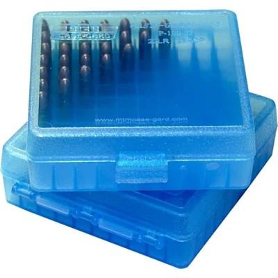 MTM Case-Gard P-100 Original Series Flip Top Handgun Ammo Box .41/.44 Magnum/.45 Long Colt Holds 100 Rounds Clear Blue - View 2