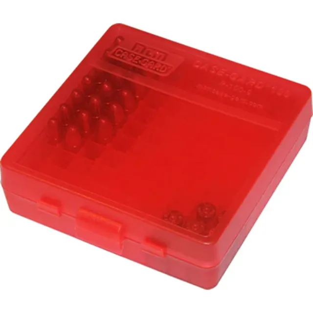 MTM Ammunition Box 100 Round Flip-Top 40 10mm 45 ACP Clear Red P-100-45-29 - View 2