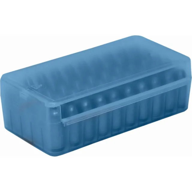 MTM Case-Gard P50SS9M24 Ammo Box 9mm 50 Rounds Clear Blue Polymer - View 2