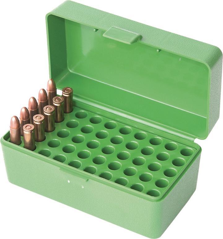 MTM Case-Gard 50 Round Flip-Top 22 Hornet Green Ammo Box (22-HORN-10) - View 2