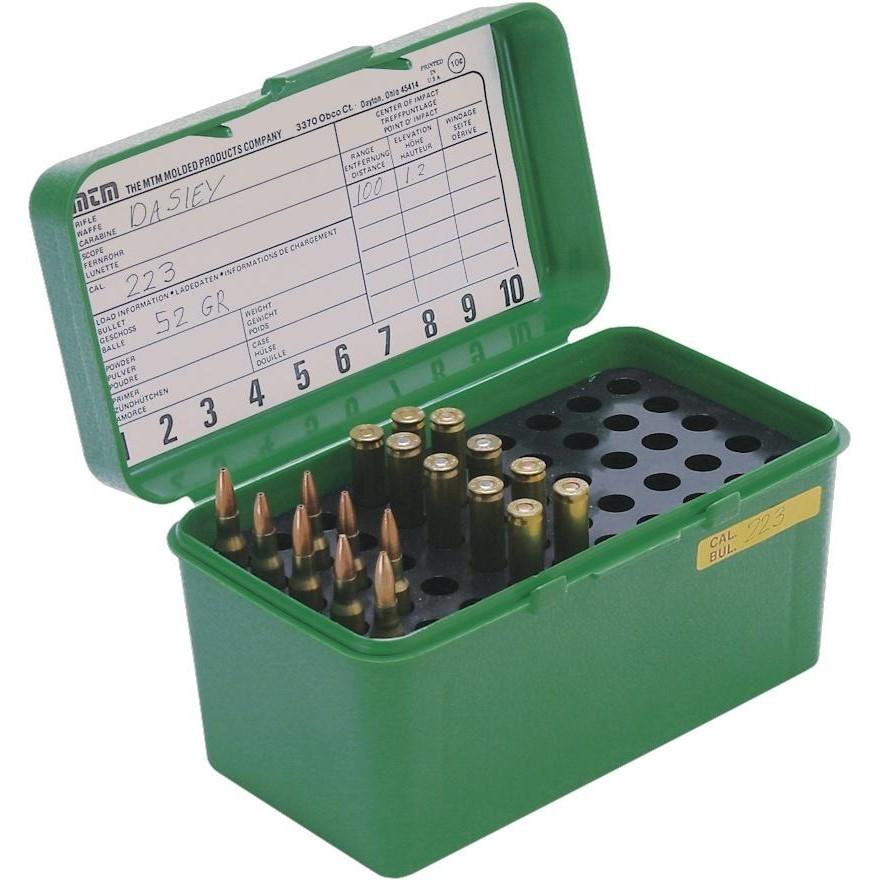 MTM Case-Gard H50RM10 Ammo Box 50rd Green Polypropylene Multi Caliber - View 2