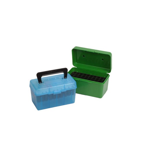 MTM Case-Gard Deluxe H-50 Series Medium Rifle Ammo Box - Clear Blue, 50 Round Capacity - View 2