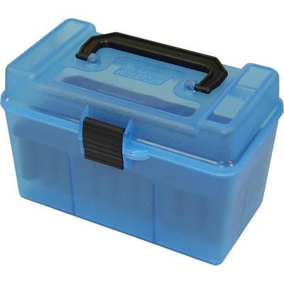 MTM Case-Gard Deluxe H-50 Series Rifle Ammo Box Magnum - Clear Blue - View 2