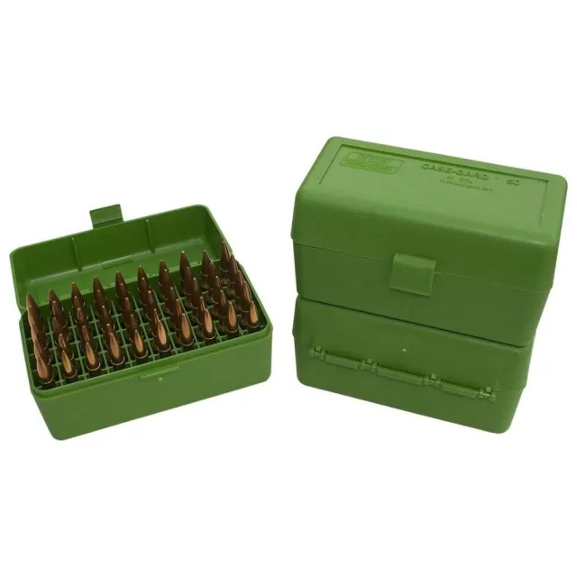 MTM Case-Gard RL5010 Ammo Box 50 Rounds Green Polypropylene Flip-Top - View 2