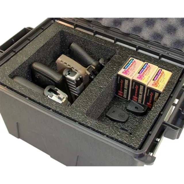 MTM TPC4 Tactical Pistol Case Dark Earth Holds 4 Handguns, Water-Resistant - View 2