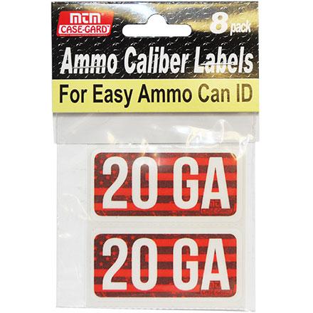 MTM Ammo Caliber Labels 20 Gauge 8 Pack - Organize Ammunition with Adhesive Labels - View 2