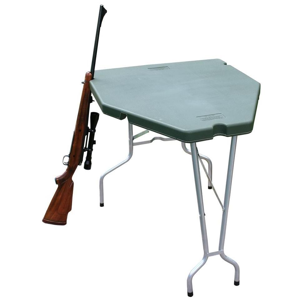 MTM Case-Gard Predator Shooting Table Forest Green - 30" Tall, Wedge-Shaped, 3 Barrel Grooves - View 2