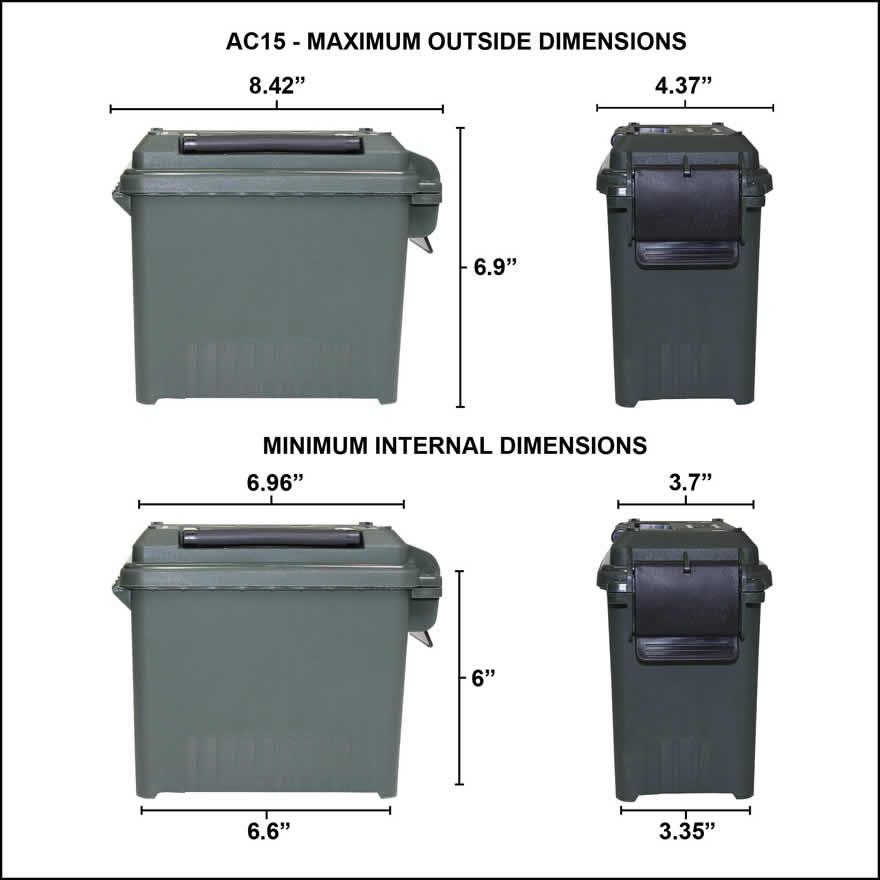 MTM Case-Gard AC15-72 Ammo Can Mini 12lb Flat Dark Earth Polypropylene - View 2