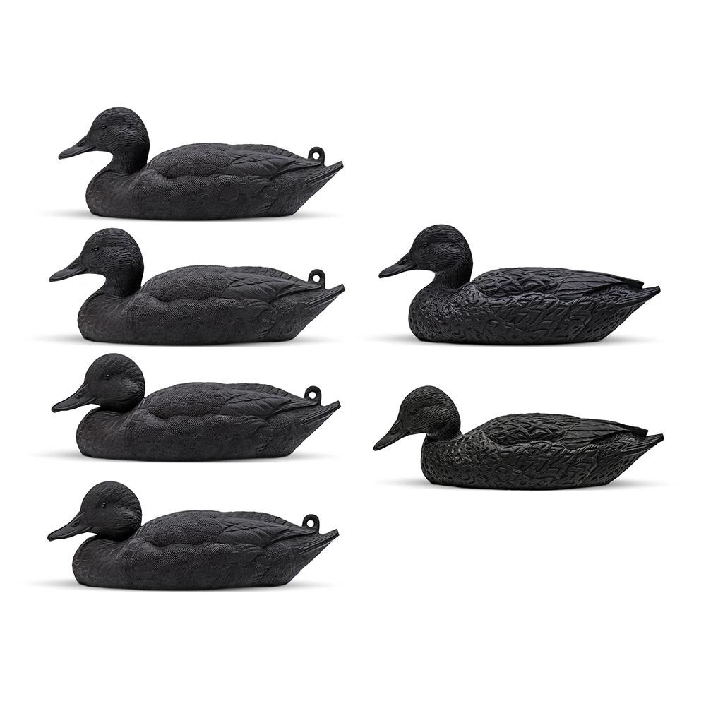 Rig 'Em Right 333-BKO Mainline Blackouts Duck Decoy 6-Pack HDPE Plastic - View 2
