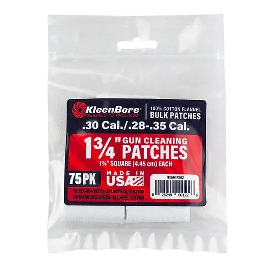 KleenBore Cotton Patch .28-.35 Caliber 75 Pack - View 2