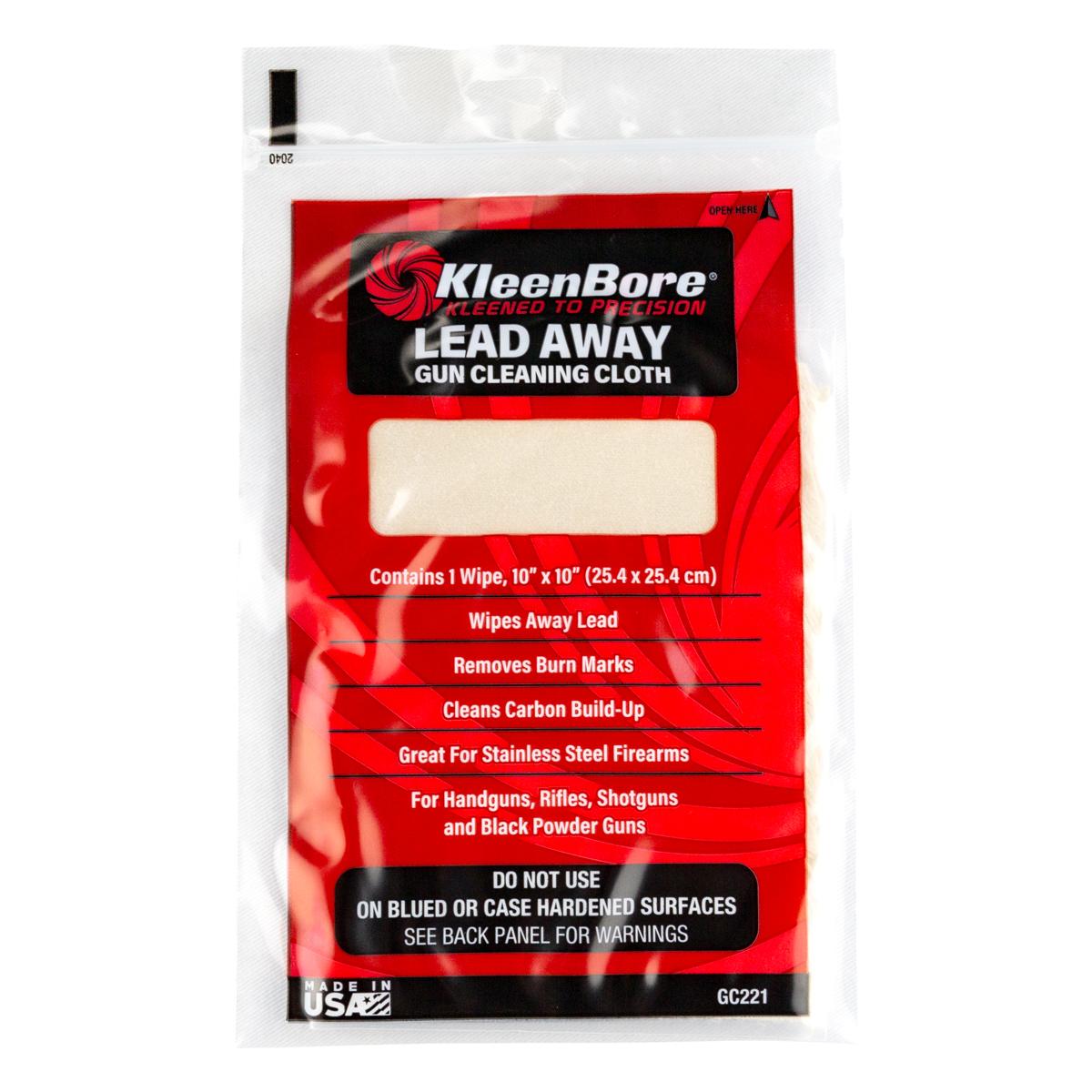 KleenBore Lead Away Cloth 10 Pack - Removes Burn Marks, Lead, Carbon Build Up - Stainless Firearms - 110 Sq Inches - View 2
