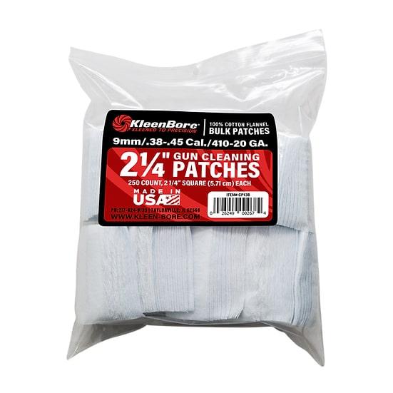 KleenBore SuperShooter Patch .38-.45/.410-20 Gauge 2.25" Square Cotton 250 Pack - View 2