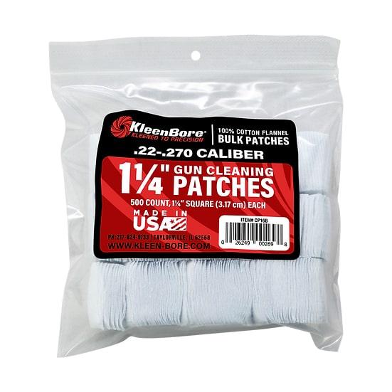 KleenBore SuperShooter Patch .22-.270 1.25" Square Cotton 500 Pack - View 2