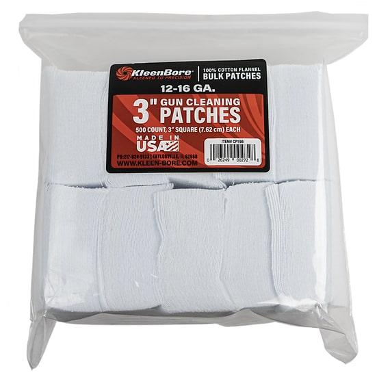 KleenBore SuperShooter Patch 12/16 Gauge 3" Cotton 500 Pack - View 2