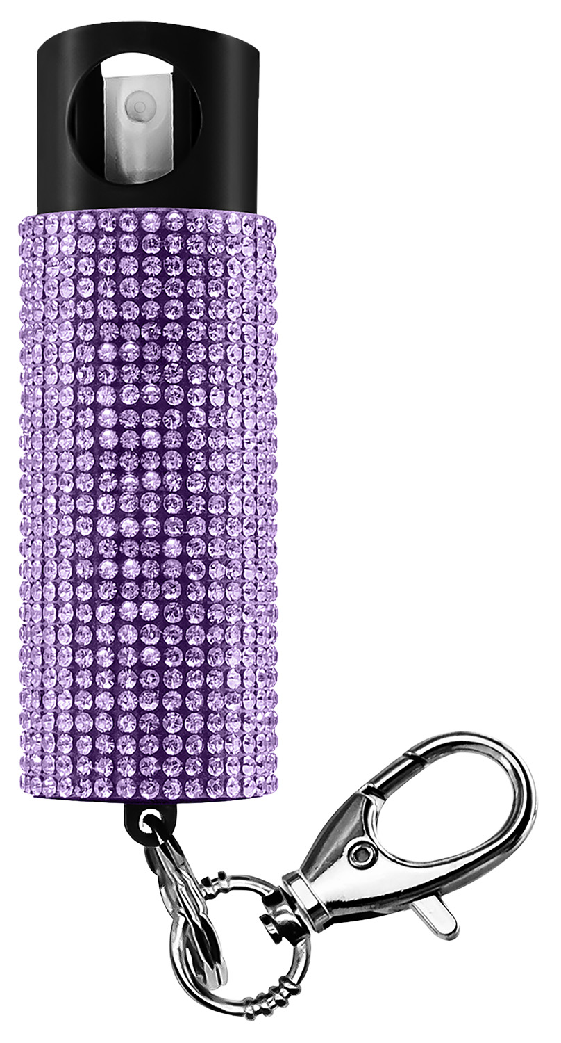 SKYLINE USA INC PSGDBOLV Pepper Spray Bling-It-On 18% OC/UV Dye Range 16ft 0.50oz Lavender Includes Keychain - View 2