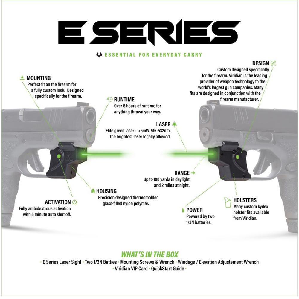 Viridian E-Series 912-0097 Green Laser, CR1/3N Battery, Black - View 2