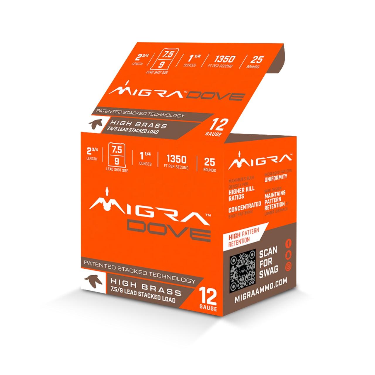 Migra Ammunitions M12UD75-9 Dove 12Gauge 2 3/4" 1 1/4oz 7.5/9Shot 25... - View 2