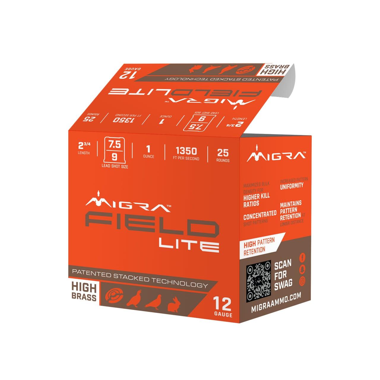 Migra Ammunitions M12LF7.59 Dove 12Gauge 2 3/4" 1oz 7.5/9Shot 25 Per Box/10 Case - View 2