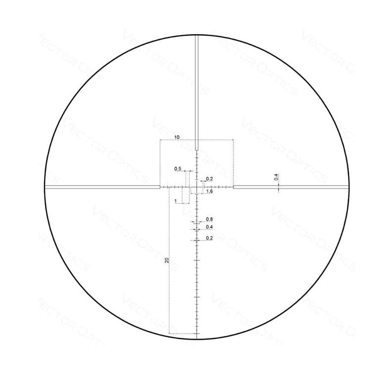 GPO Centuri RC450 4-16x44 Compact FFP Scope .1 MIL Illuminated Reticle - View 2