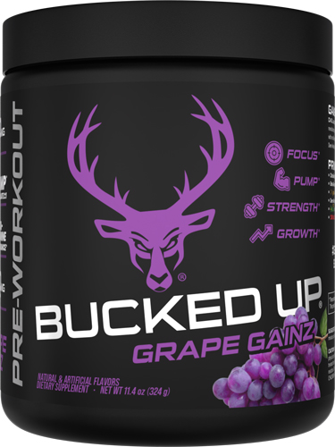 Bucked Up Pre-Workout Grape Gainz 30 Serving Tub - View 2